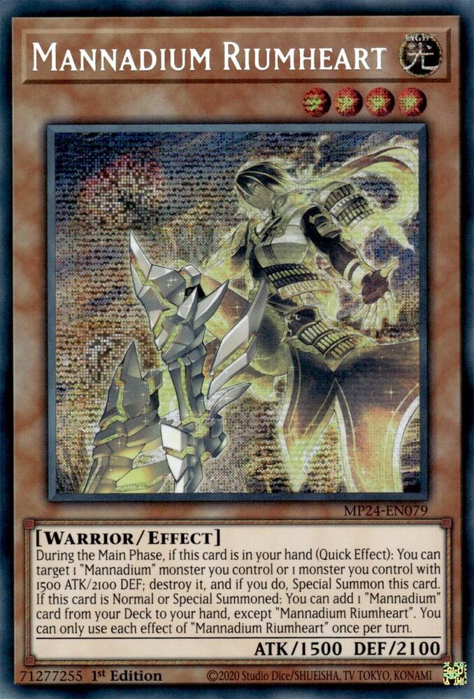 Mannadium Riumheart MP24-EN079 card from 25th Anniversary Tin: Dueling Mirrors