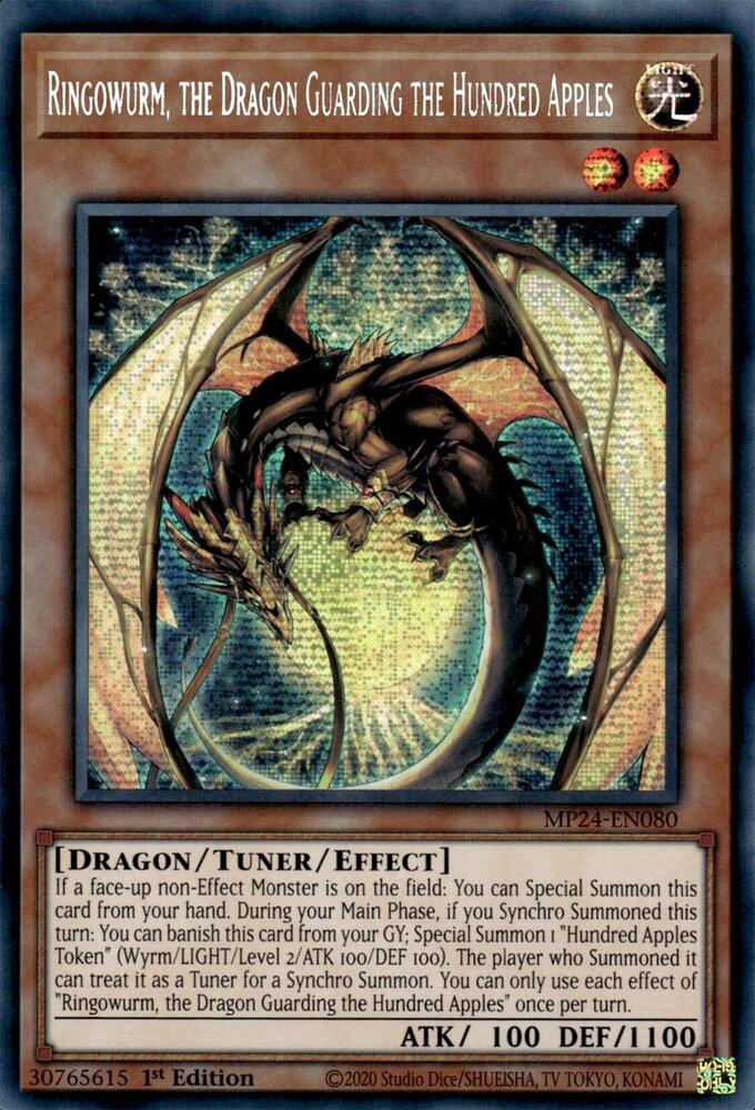 Ringowurm, the Dragon Guarding the Hundred Apples MP24-EN080 card from 25th Anniversary Tin: Dueling Mirrors