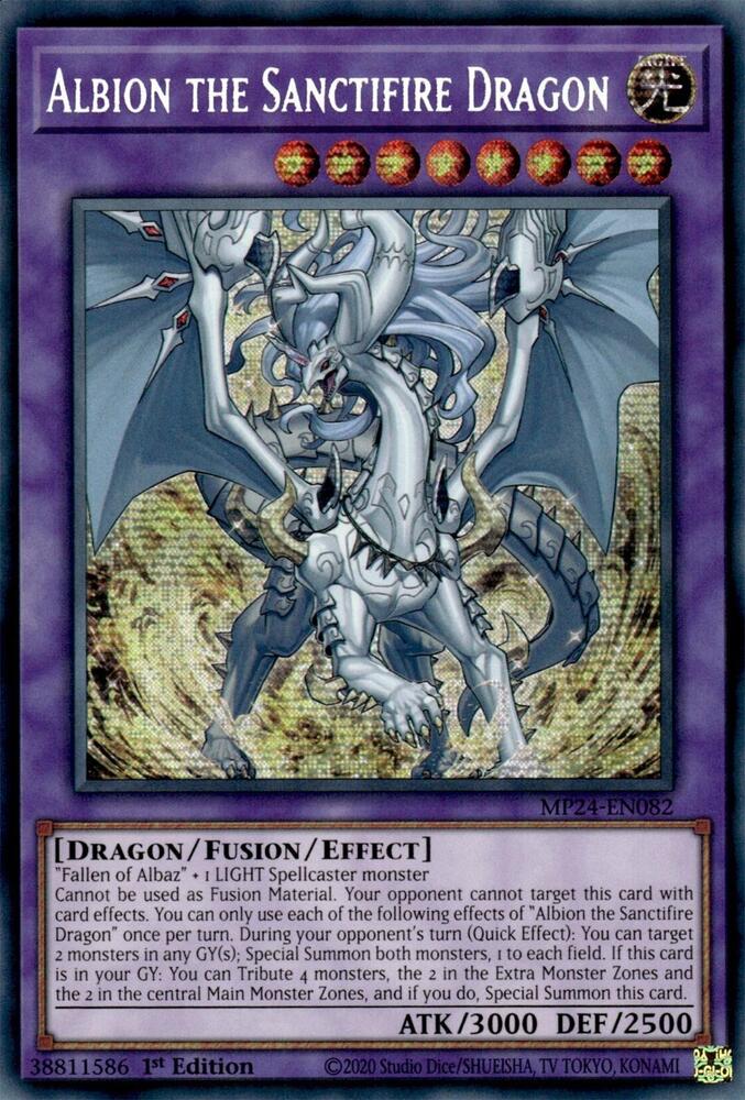 Albion the Sanctifire Dragon MP24-EN082 card from 25th Anniversary Tin: Dueling Mirrors