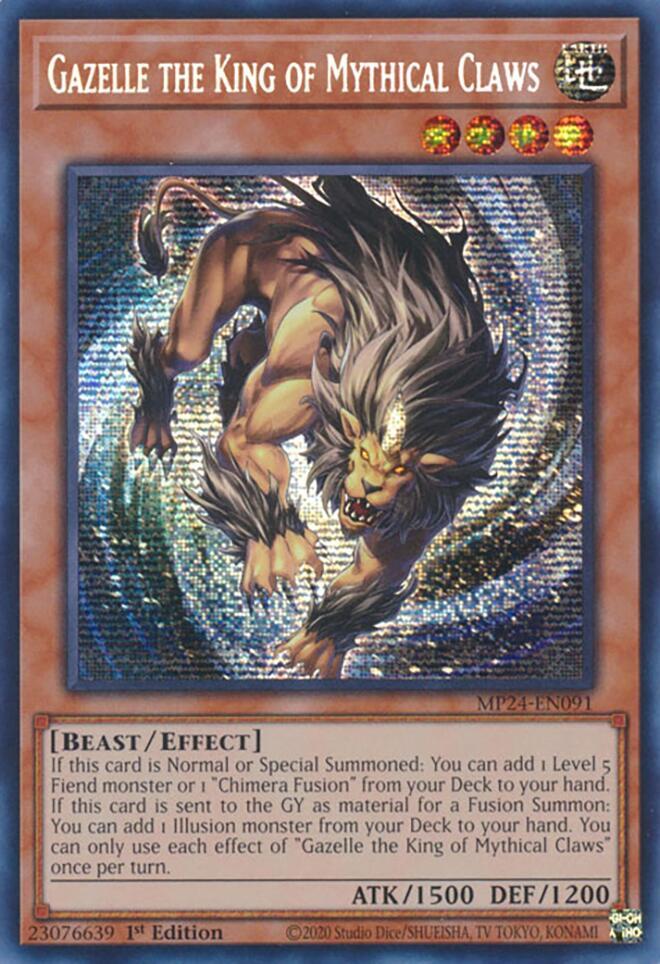 Gazelle the King of Mythical Claws MP24-EN091 card from 25th Anniversary Tin: Dueling Mirrors