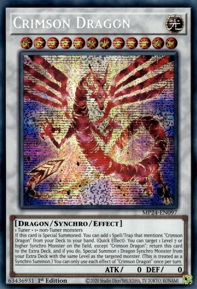 Crimson Dragon MP24-EN097 card from 25th Anniversary Tin: Dueling Mirrors