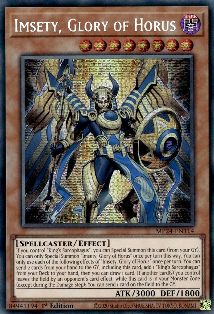 Imsety, Glory of Horus MP24-EN114 card from 25th Anniversary Tin: Dueling Mirrors