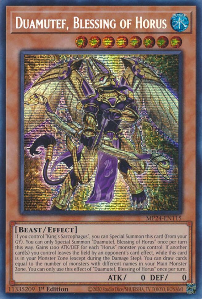 Duamutef, Blessing of Horus MP24-EN115 card from 25th Anniversary Tin: Dueling Mirrors
