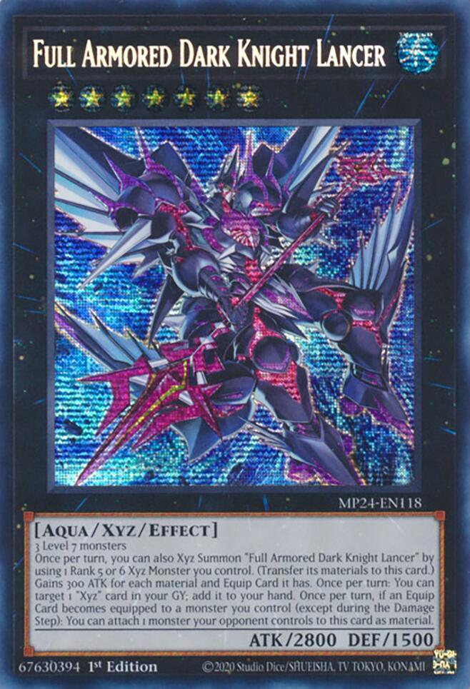 Full Armored Dark Knight Lancer MP24-EN118 card from 25th Anniversary Tin: Dueling Mirrors