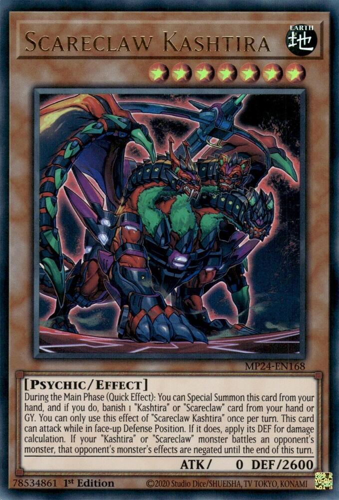 Scareclaw Kashtira MP24-EN168 card from 25th Anniversary Tin: Dueling Mirrors