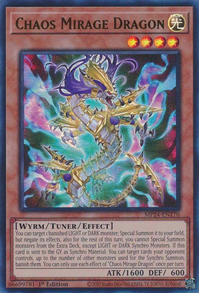 Chaos Mirage Dragon MP24-EN170 card from 25th Anniversary Tin: Dueling Mirrors