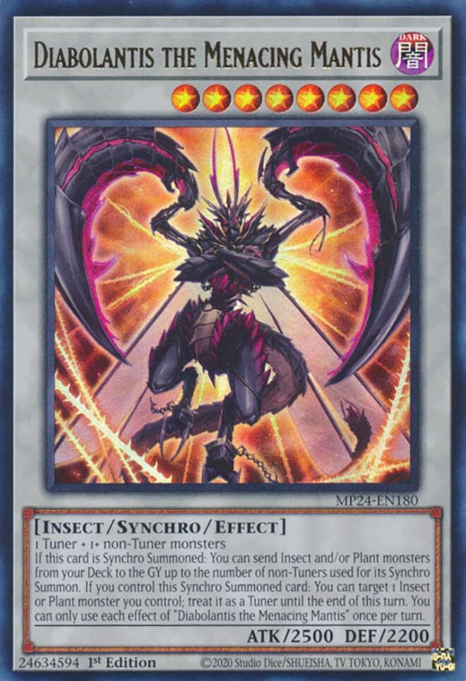 Diabolantis the Menacing Mantis MP24-EN180 card from 25th Anniversary Tin: Dueling Mirrors