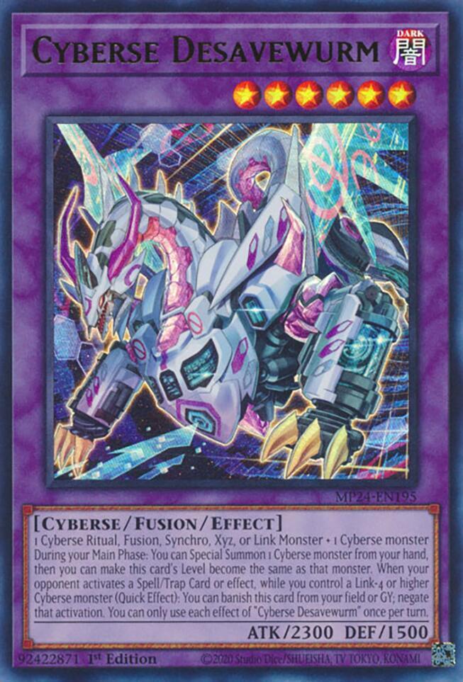 Cyberse Desavewurm MP24-EN195 card from 25th Anniversary Tin: Dueling Mirrors