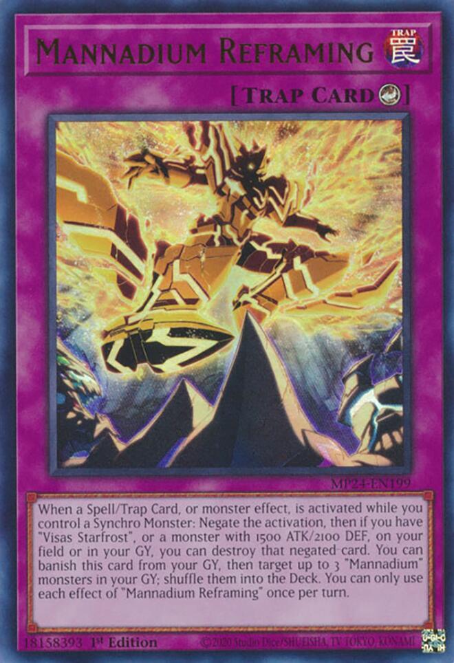 Mannadium Reframing MP24-EN199 card from 25th Anniversary Tin: Dueling Mirrors
