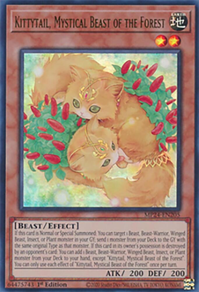 Kittytail, Mystical Beast of the Forest MP24-EN205 card from 25th Anniversary Tin: Dueling Mirrors