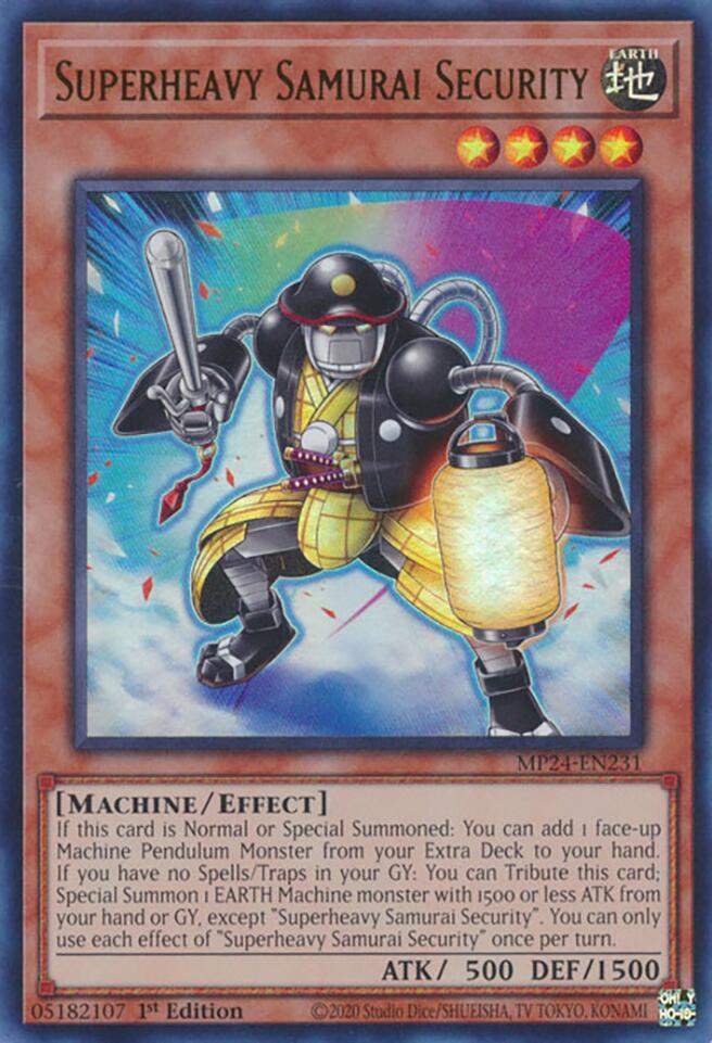 Superheavy Samurai Security MP24-EN231 card from 25th Anniversary Tin: Dueling Mirrors