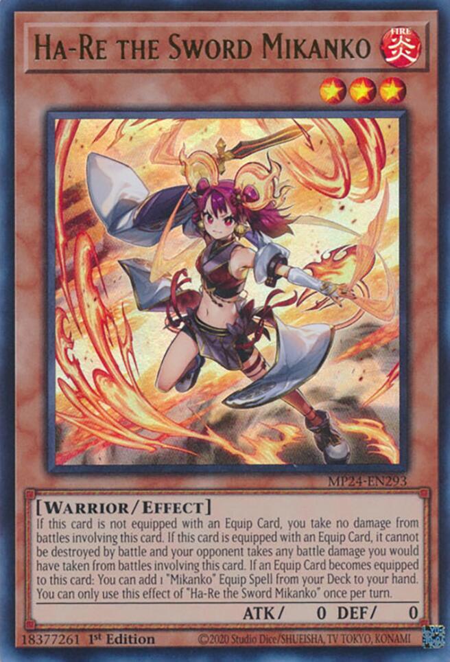 Ha-Re the Sword Mikanko MP24-EN293 card from 25th Anniversary Tin: Dueling Mirrors