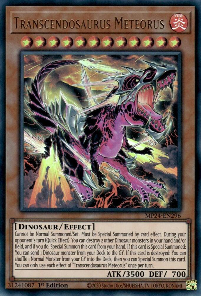 Transcendosaurus Meteorus MP24-EN296 card from 25th Anniversary Tin: Dueling Mirrors