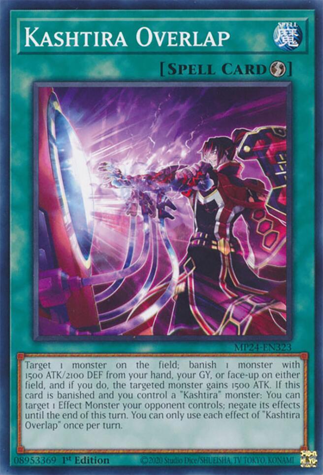 Kashtira Overlap MP24-EN323 card from 25th Anniversary Tin: Dueling Mirrors