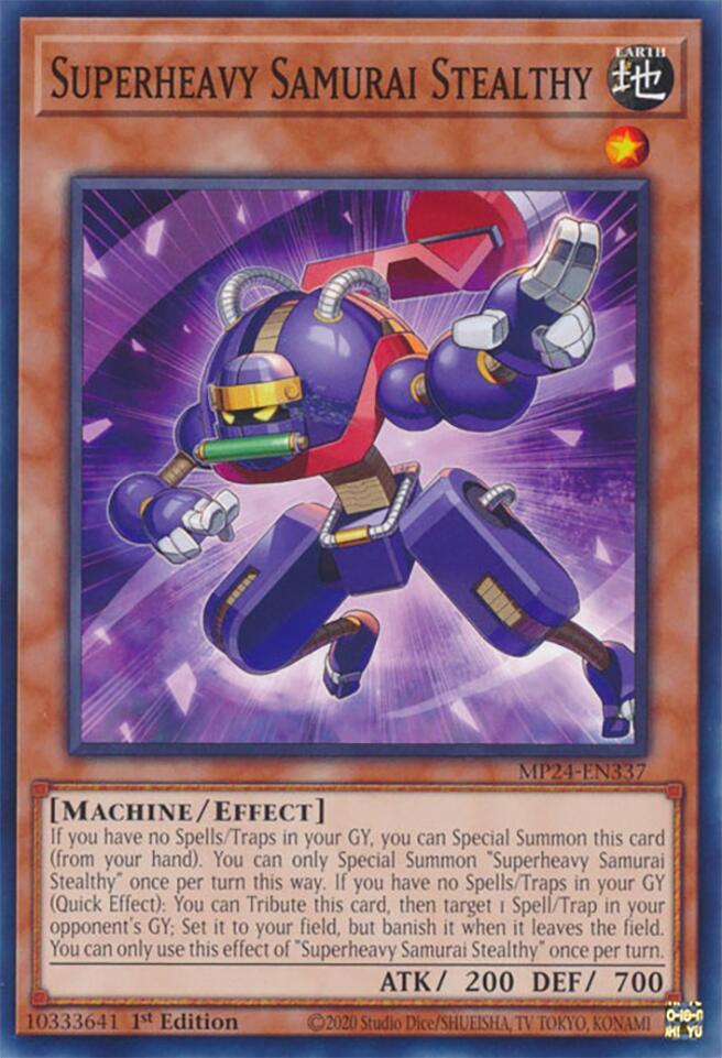 Superheavy Samurai Stealthy MP24-EN337 card from 25th Anniversary Tin: Dueling Mirrors