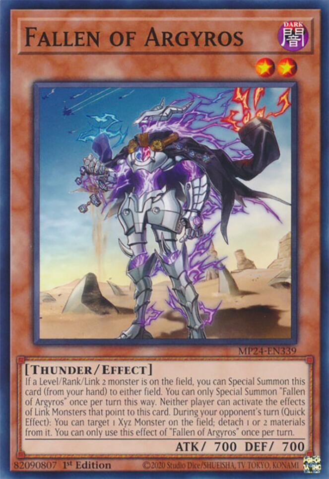 Fallen of Argyros MP24-EN339 card from 25th Anniversary Tin: Dueling Mirrors