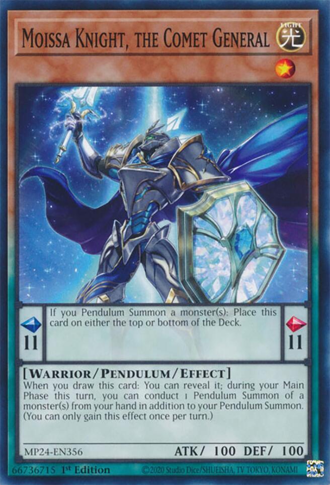 Moissa Knight, the Comet General MP24-EN356 card from 25th Anniversary Tin: Dueling Mirrors