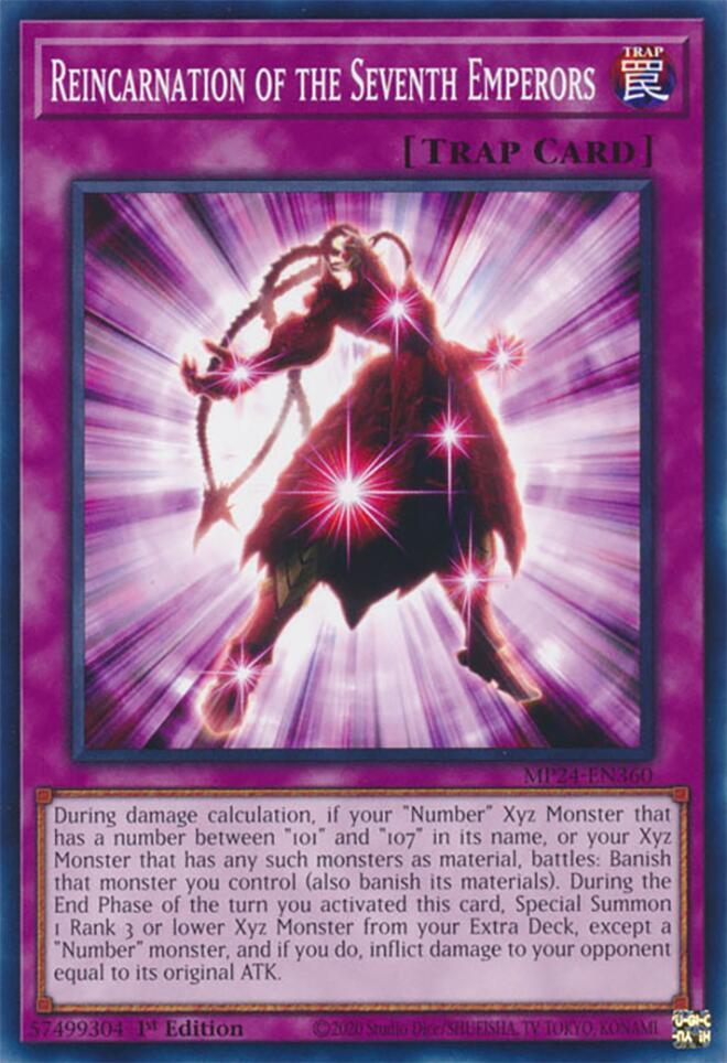 Reincarnation of the Seventh Emperors MP24-EN360 card from 25th Anniversary Tin: Dueling Mirrors