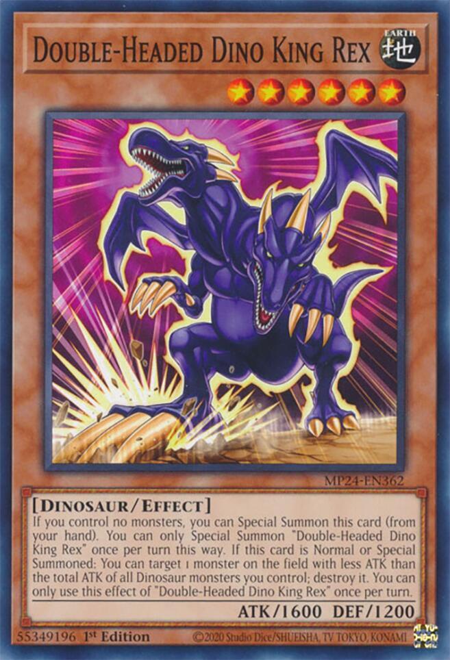 Double-Headed Dino King Rex MP24-EN362 card from 25th Anniversary Tin: Dueling Mirrors