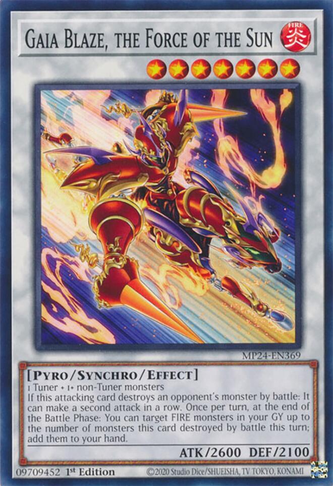 Gaia Blaze, the Force of the Sun MP24-EN369 card from 25th Anniversary Tin: Dueling Mirrors