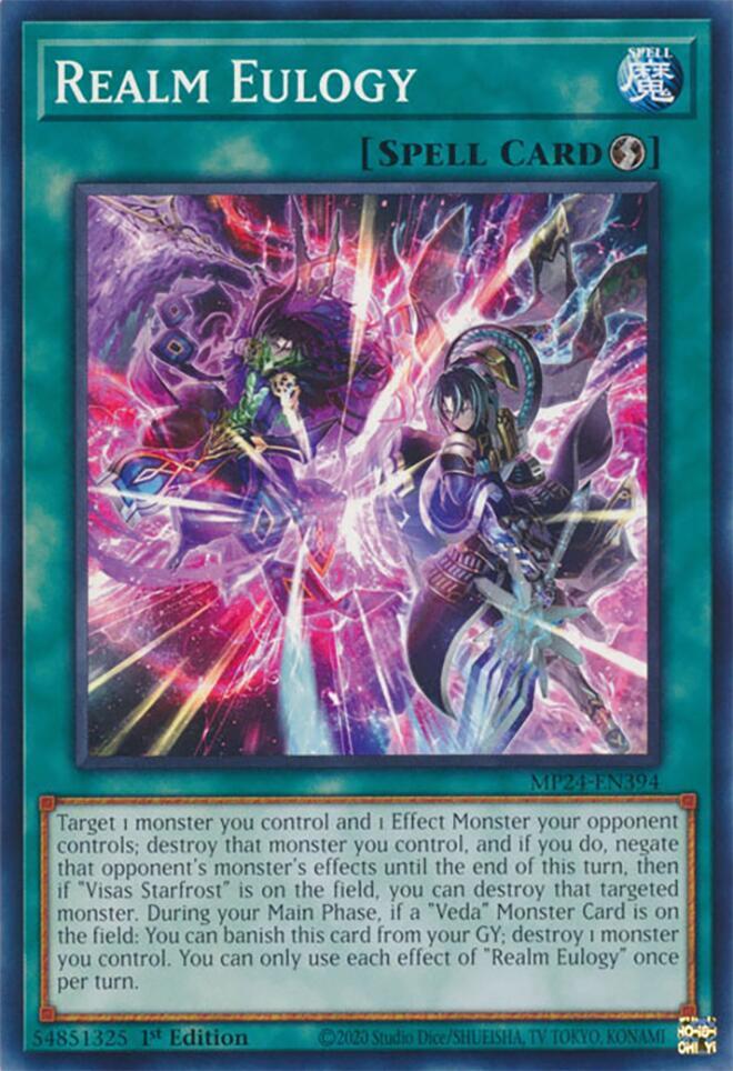 Realm Eulogy MP24-EN394 card from 25th Anniversary Tin: Dueling Mirrors