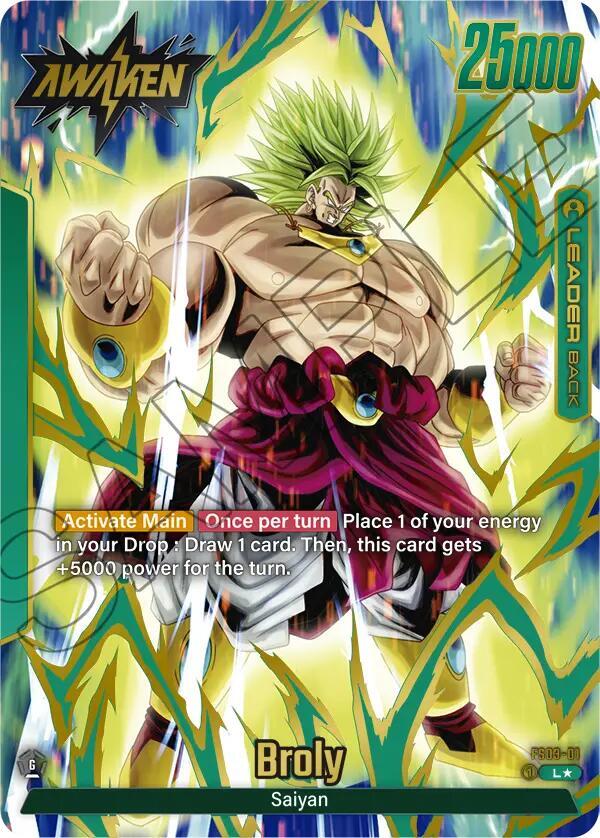 Broly (Gold) FS03-01 card from Fusion World Promotion Cards and Packs