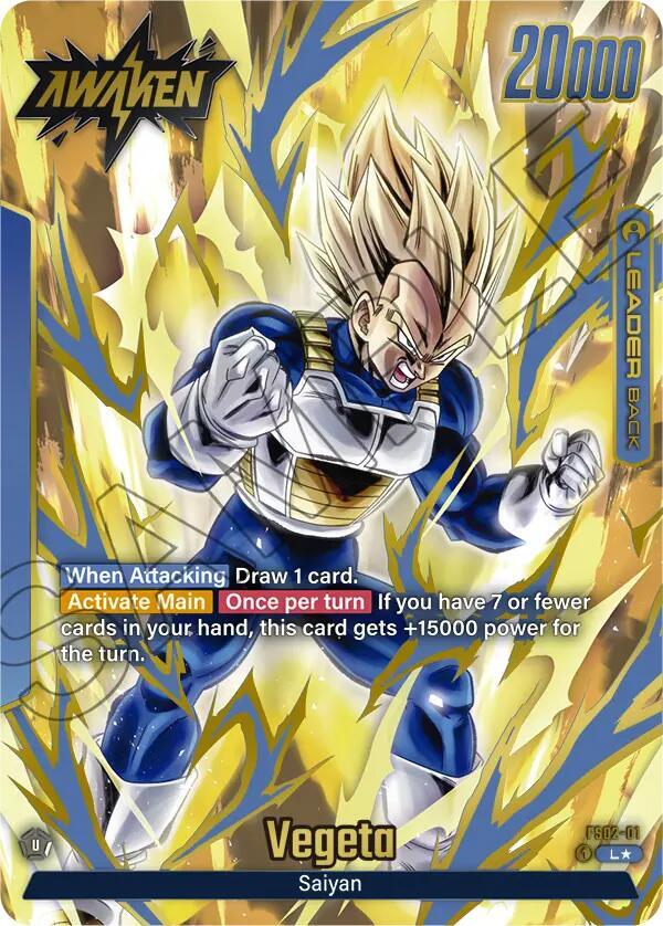 Vegeta (Gold) FS02-01 card from Fusion World Promotion Cards and Packs