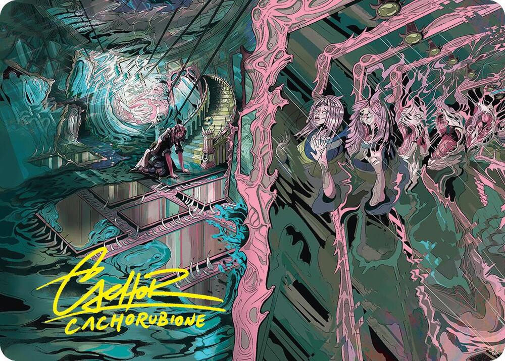 Mirror Room // Fractured Realm Art Card (Gold-Stamped Signature) 36 card from Art Series: Duskmourn: House of Horror