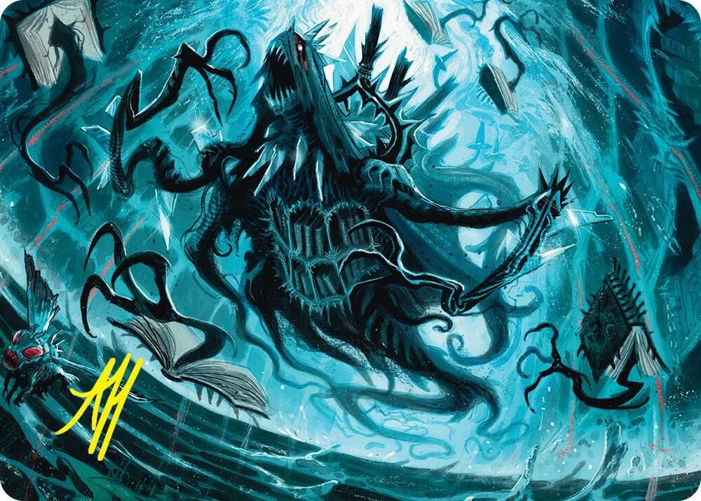 Overlord of the Floodpits Art Card (Gold-Stamped Signature) 4 card from Art Series: Duskmourn: House of Horror