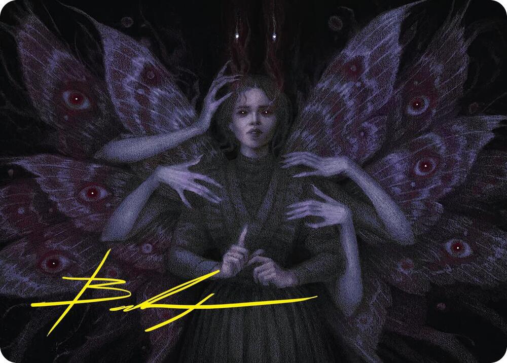 Demonic Counsel Art Card (7/54) (Gold-Stamped Signature) card from Art Series: Duskmourn: House of Horror