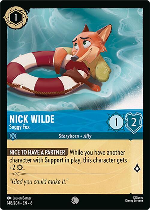 Nick Wilde - Soggy Fox 148/204 card from Azurite Sea