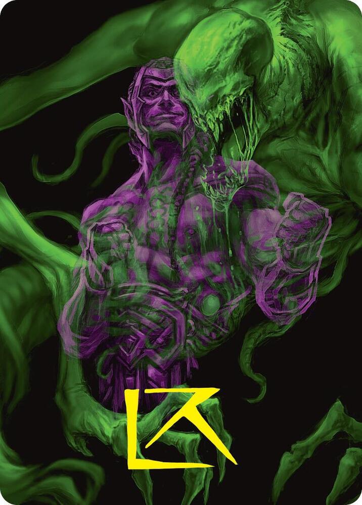 Tyvar, the Pummeler Art Card (Gold-Stamped Signature) 41 card from Art Series: Duskmourn: House of Horror