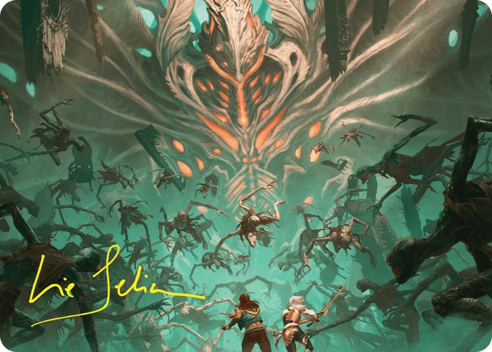 Valgavoth's Onslaught Art Card (Gold-Stamped Signature) 16 card from Art Series: Duskmourn: House of Horror