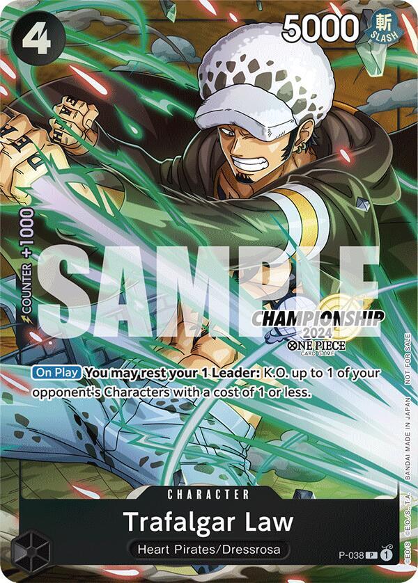 Trafalgar Law (CS 2024 Event Pack Finalist) P-038 card from One Piece Promotion Cards