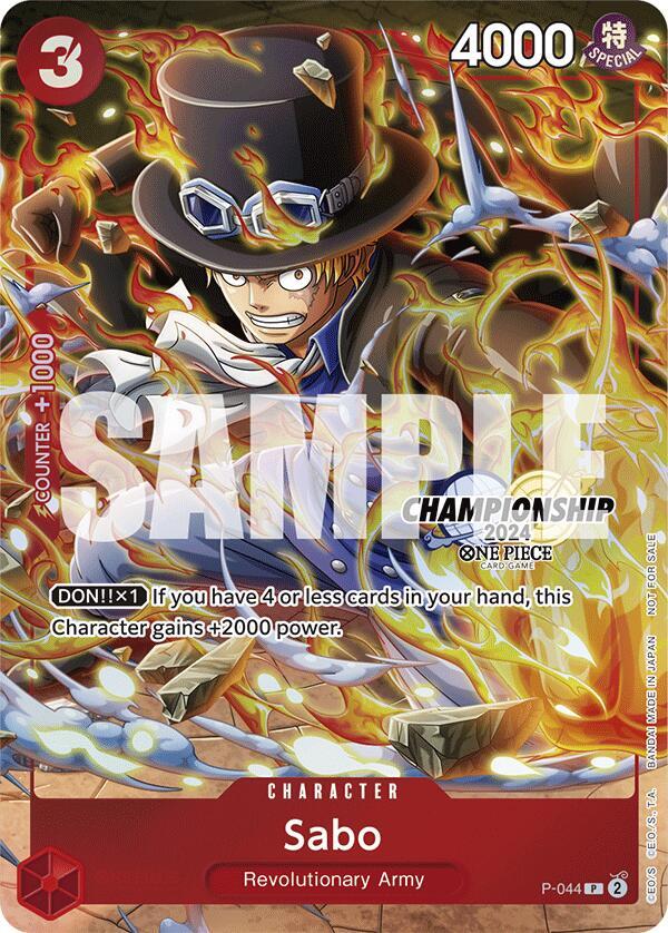 Sabo (CS 2024 Event Pack Finalist) P-044 card from One Piece Promotion Cards