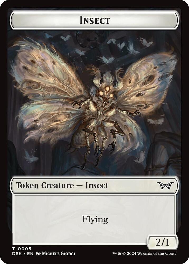 Insect (0005) // Manifest Double-Sided Token 5 // 18 card from Duskmourn: House of Horror