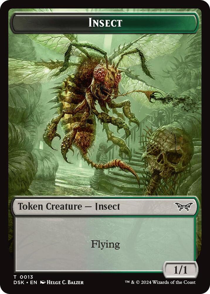 Insect (0013) // Spider Double-Sided Token 13 // 12 card from Duskmourn: House of Horror