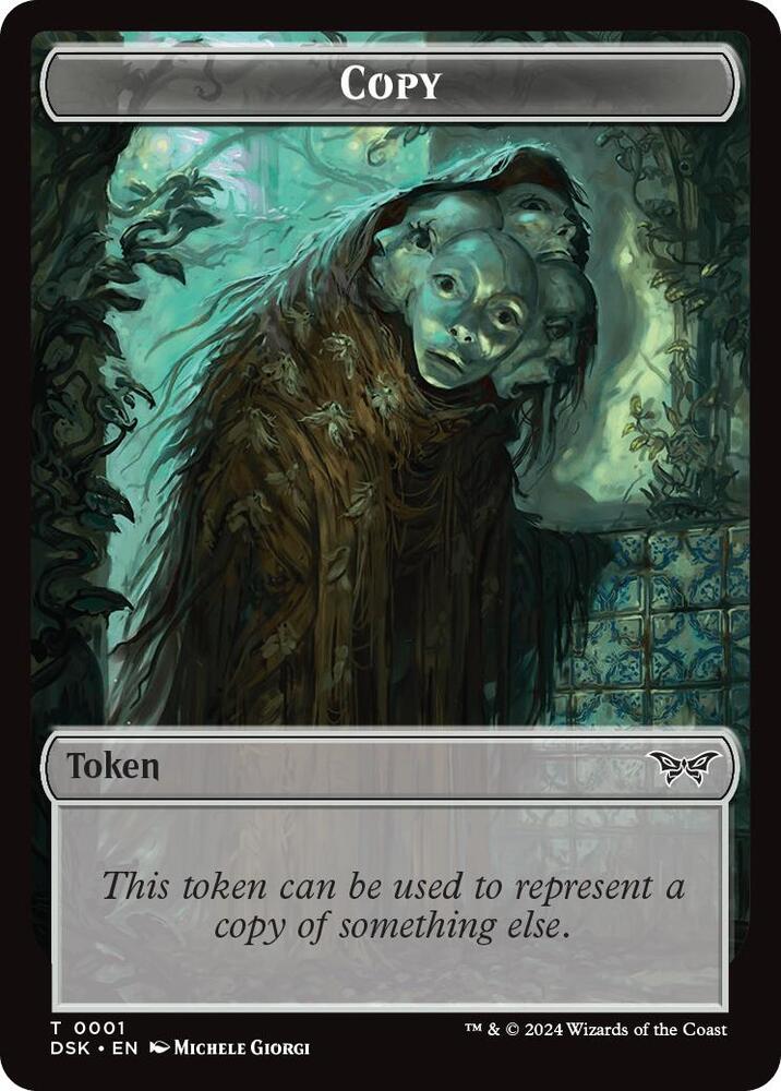 Copy // Manifest Double-Sided Token 1 // 18 card from Duskmourn: House of Horror