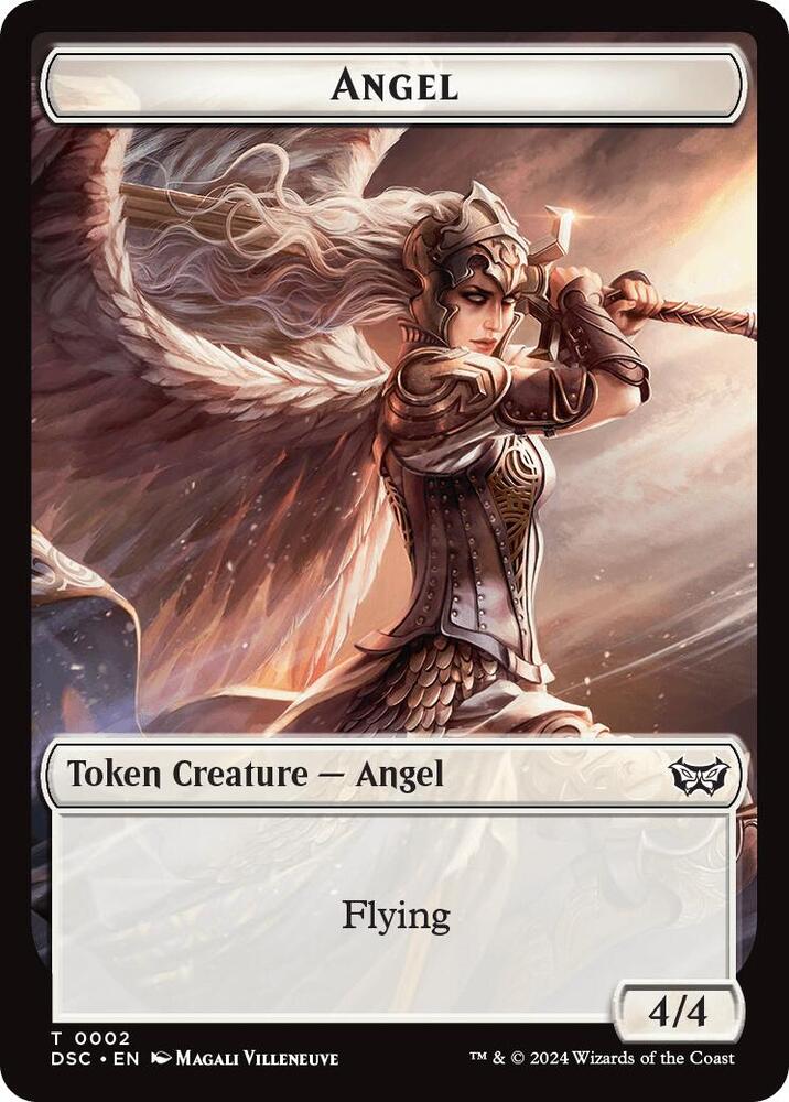 Angel // Glimmer Double-Sided Token 2 // 4 card from Commander: Duskmourn: House of Horror