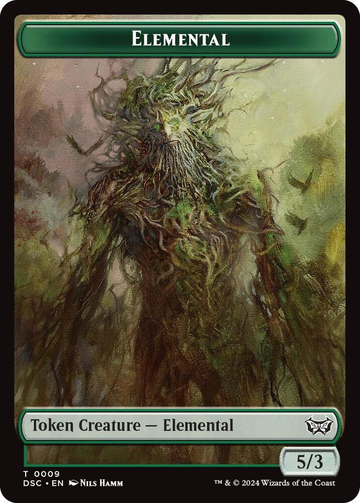 Elemental // Bird Double-Sided Token 9 // 5 card from Commander: Duskmourn: House of Horror