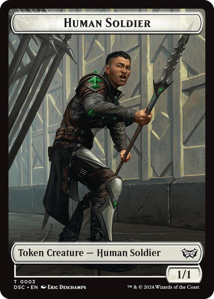 Human Soldier // Scarecrow Double-Sided Token 3 // 23 card from Commander: Duskmourn: House of Horror