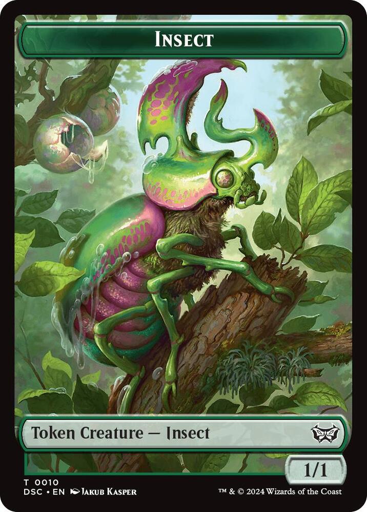 Insect (0010) // Manifest Double-Sided Token 10 // 18 card from Commander: Duskmourn: House of Horror