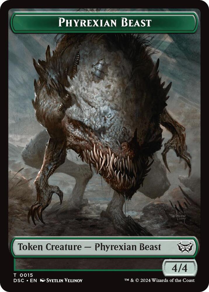 Phyrexian Beast // Manifest Double-Sided Token 15 // 18 card from Commander: Duskmourn: House of Horror
