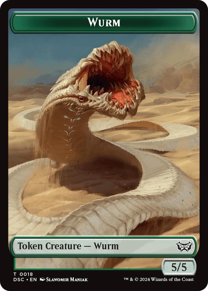 Wurm (0018) // Fractal Double-Sided Token 18 // 20 card from Commander: Duskmourn: House of Horror