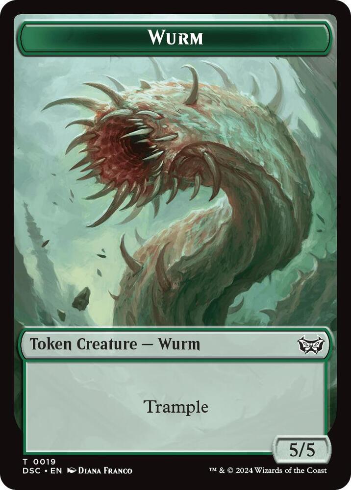 Wurm (0019) // Manifest Double-Sided Token 19 // 18 card from Commander: Duskmourn: House of Horror