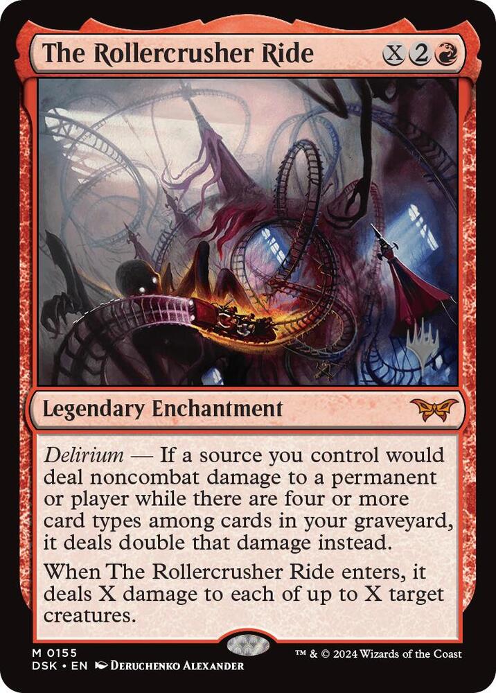 The Rollercrusher Ride 155 card from Promo Pack: Duskmourn: House of Horror