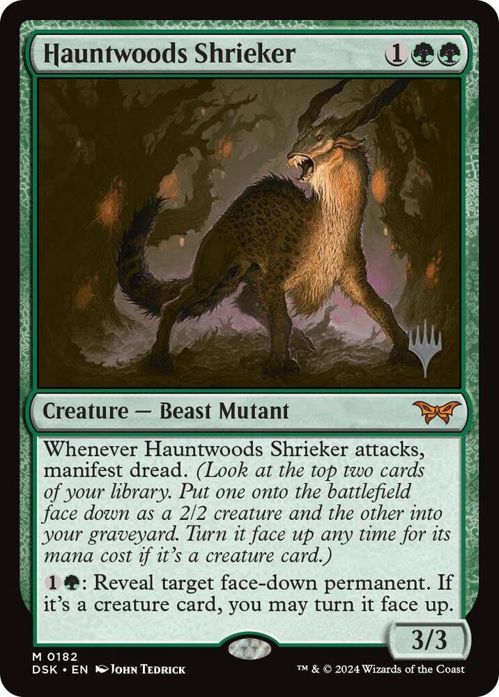 Hauntwoods Shrieker 182 card from Promo Pack: Duskmourn: House of Horror