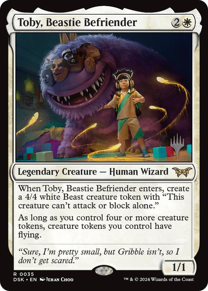 Toby, Beastie Befriender 35 card from Promo Pack: Duskmourn: House of Horror