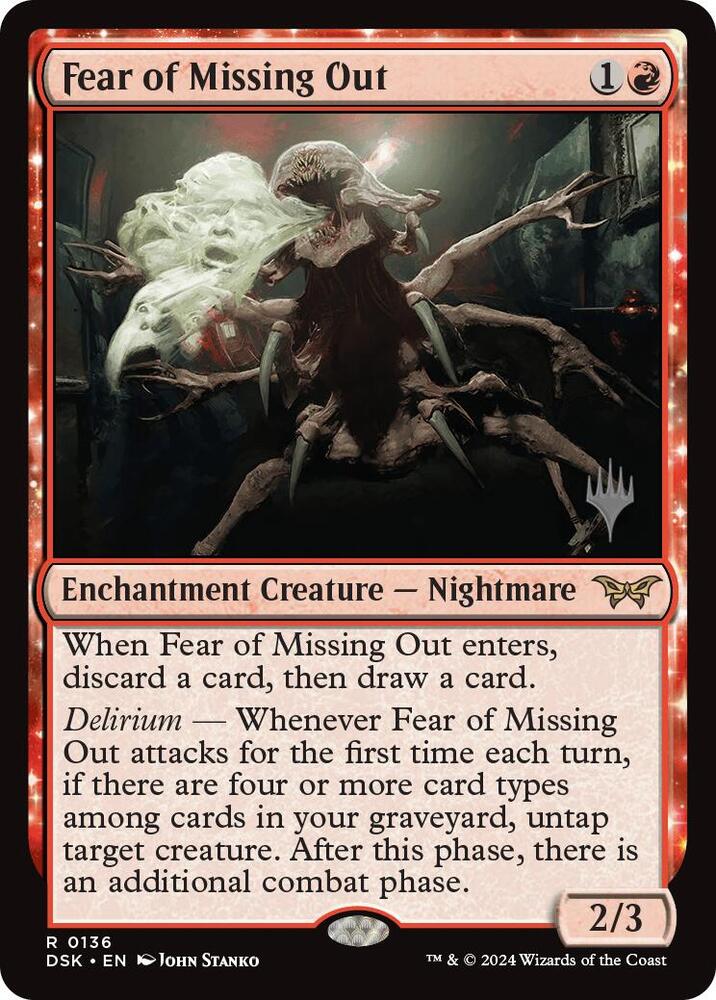 Fear of Missing Out 136 card from Promo Pack: Duskmourn: House of Horror