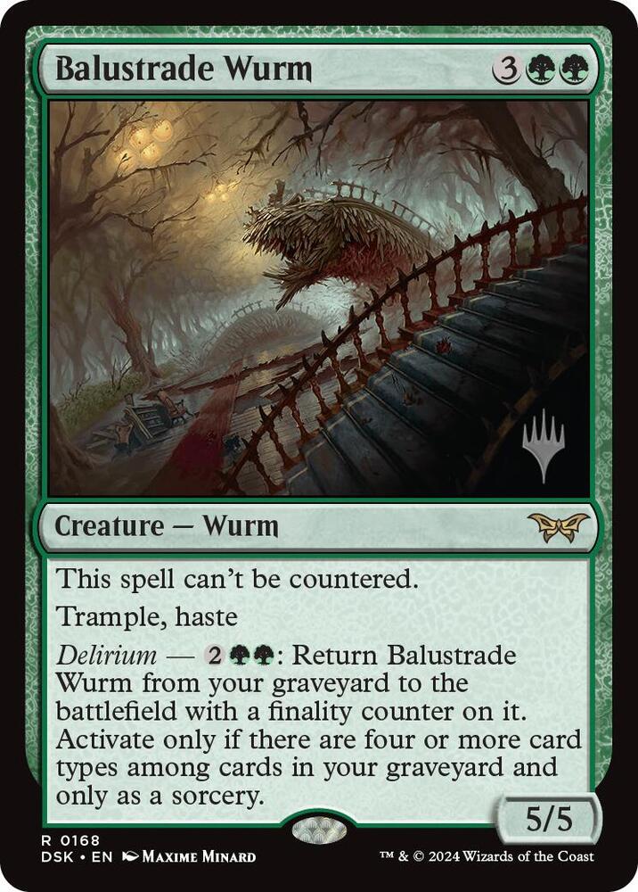 Balustrade Wurm 168 card from Promo Pack: Duskmourn: House of Horror